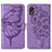 Funda de Cuero Cartera con Soporte Mariposa Carcasa Y01B para Samsung Galaxy XCover 5 SM-G525F Purpura Claro