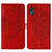 Funda de Cuero Cartera con Soporte Mariposa Carcasa Y01B para Samsung Galaxy XCover 5 SM-G525F Rojo