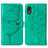 Funda de Cuero Cartera con Soporte Mariposa Carcasa Y01B para Samsung Galaxy XCover 5 SM-G525F Verde