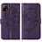 Funda de Cuero Cartera con Soporte Mariposa Carcasa Y01B para Vivo iQOO U3 5G Morado