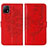 Funda de Cuero Cartera con Soporte Mariposa Carcasa Y01B para Vivo iQOO U3 5G Rojo