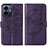 Funda de Cuero Cartera con Soporte Mariposa Carcasa Y01B para Vivo iQOO Z6 Lite 5G Morado