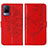 Funda de Cuero Cartera con Soporte Mariposa Carcasa Y01B para Vivo V21 5G Rojo