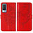 Funda de Cuero Cartera con Soporte Mariposa Carcasa Y01B para Vivo V21e 5G Rojo