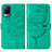 Funda de Cuero Cartera con Soporte Mariposa Carcasa Y01B para Vivo V21s 5G Verde