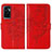 Funda de Cuero Cartera con Soporte Mariposa Carcasa Y01B para Vivo V23e 5G Rojo