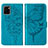 Funda de Cuero Cartera con Soporte Mariposa Carcasa Y01B para Vivo Y01A Azul