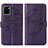 Funda de Cuero Cartera con Soporte Mariposa Carcasa Y01B para Vivo Y01A Morado