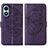 Funda de Cuero Cartera con Soporte Mariposa Carcasa Y01B para Vivo Y02S Morado