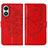 Funda de Cuero Cartera con Soporte Mariposa Carcasa Y01B para Vivo Y02S Rojo