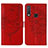 Funda de Cuero Cartera con Soporte Mariposa Carcasa Y01B para Vivo Y15 Rojo