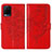 Funda de Cuero Cartera con Soporte Mariposa Carcasa Y01B para Vivo Y32 4G Rojo