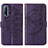 Funda de Cuero Cartera con Soporte Mariposa Carcasa Y01B para Vivo Y50t Morado