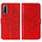 Funda de Cuero Cartera con Soporte Mariposa Carcasa Y01B para Vivo Y50t Rojo