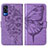 Funda de Cuero Cartera con Soporte Mariposa Carcasa Y01B para Vivo Y53s 4G Purpura Claro