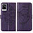 Funda de Cuero Cartera con Soporte Mariposa Carcasa Y01B para Vivo Y73 (2021) Morado