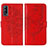 Funda de Cuero Cartera con Soporte Mariposa Carcasa Y01B para Vivo Y75s 5G Rojo