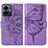 Funda de Cuero Cartera con Soporte Mariposa Carcasa Y01B para Vivo Y77 5G Purpura Claro