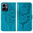 Funda de Cuero Cartera con Soporte Mariposa Carcasa Y01B para Vivo Y77e 5G Azul