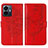 Funda de Cuero Cartera con Soporte Mariposa Carcasa Y01B para Vivo Y77e t1 Rojo