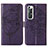 Funda de Cuero Cartera con Soporte Mariposa Carcasa Y01B para Xiaomi Mi 10S 5G Morado