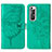 Funda de Cuero Cartera con Soporte Mariposa Carcasa Y01B para Xiaomi Mi 10S 5G Verde