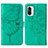 Funda de Cuero Cartera con Soporte Mariposa Carcasa Y01B para Xiaomi Redmi K40 5G Verde