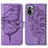 Funda de Cuero Cartera con Soporte Mariposa Carcasa Y01B para Xiaomi Redmi Note 10S 4G Purpura Claro