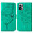 Funda de Cuero Cartera con Soporte Mariposa Carcasa Y01B para Xiaomi Redmi Note 11 SE India 4G Verde