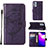 Funda de Cuero Cartera con Soporte Mariposa Carcasa Y02B para Samsung Galaxy A23 5G Morado