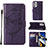 Funda de Cuero Cartera con Soporte Mariposa Carcasa Y02B para Samsung Galaxy A73 5G Morado