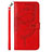 Funda de Cuero Cartera con Soporte Mariposa Carcasa Y02B para Samsung Galaxy F52 5G Rojo