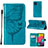 Funda de Cuero Cartera con Soporte Mariposa Carcasa Y02B para Samsung Galaxy M33 5G Azul