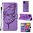 Funda de Cuero Cartera con Soporte Mariposa Carcasa Y02B para Samsung Galaxy M33 5G Purpura Claro