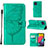 Funda de Cuero Cartera con Soporte Mariposa Carcasa Y02B para Samsung Galaxy M33 5G Verde