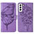 Funda de Cuero Cartera con Soporte Mariposa Carcasa Y06B para Samsung Galaxy S21 FE 5G Purpura Claro