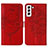 Funda de Cuero Cartera con Soporte Mariposa Carcasa Y06B para Samsung Galaxy S21 FE 5G Rojo