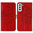 Funda de Cuero Cartera con Soporte Mariposa Carcasa Y06B para Samsung Galaxy S22 5G Rojo