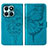 Funda de Cuero Cartera con Soporte Mariposa Carcasa YB1 para Huawei Honor X6a Azul