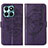 Funda de Cuero Cartera con Soporte Mariposa Carcasa YB1 para Huawei Honor X6a Morado