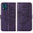 Funda de Cuero Cartera con Soporte Mariposa Carcasa YB1 para Motorola Moto E13 Morado