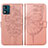 Funda de Cuero Cartera con Soporte Mariposa Carcasa YB1 para Motorola Moto E13 Oro Rosa