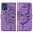 Funda de Cuero Cartera con Soporte Mariposa Carcasa YB1 para Motorola Moto E13 Purpura Claro