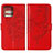 Funda de Cuero Cartera con Soporte Mariposa Carcasa YB1 para Motorola Moto Edge Plus (2023) 5G Rojo