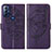 Funda de Cuero Cartera con Soporte Mariposa Carcasa YB1 para Motorola Moto G Play (2023) Morado