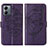 Funda de Cuero Cartera con Soporte Mariposa Carcasa YB1 para Motorola Moto G14 Morado