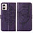 Funda de Cuero Cartera con Soporte Mariposa Carcasa YB1 para Motorola Moto G53j 5G Morado