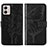 Funda de Cuero Cartera con Soporte Mariposa Carcasa YB1 para Motorola Moto G53j 5G Negro