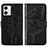 Funda de Cuero Cartera con Soporte Mariposa Carcasa YB1 para Motorola Moto G54 5G Negro