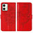 Funda de Cuero Cartera con Soporte Mariposa Carcasa YB1 para Motorola Moto G54 5G Rojo